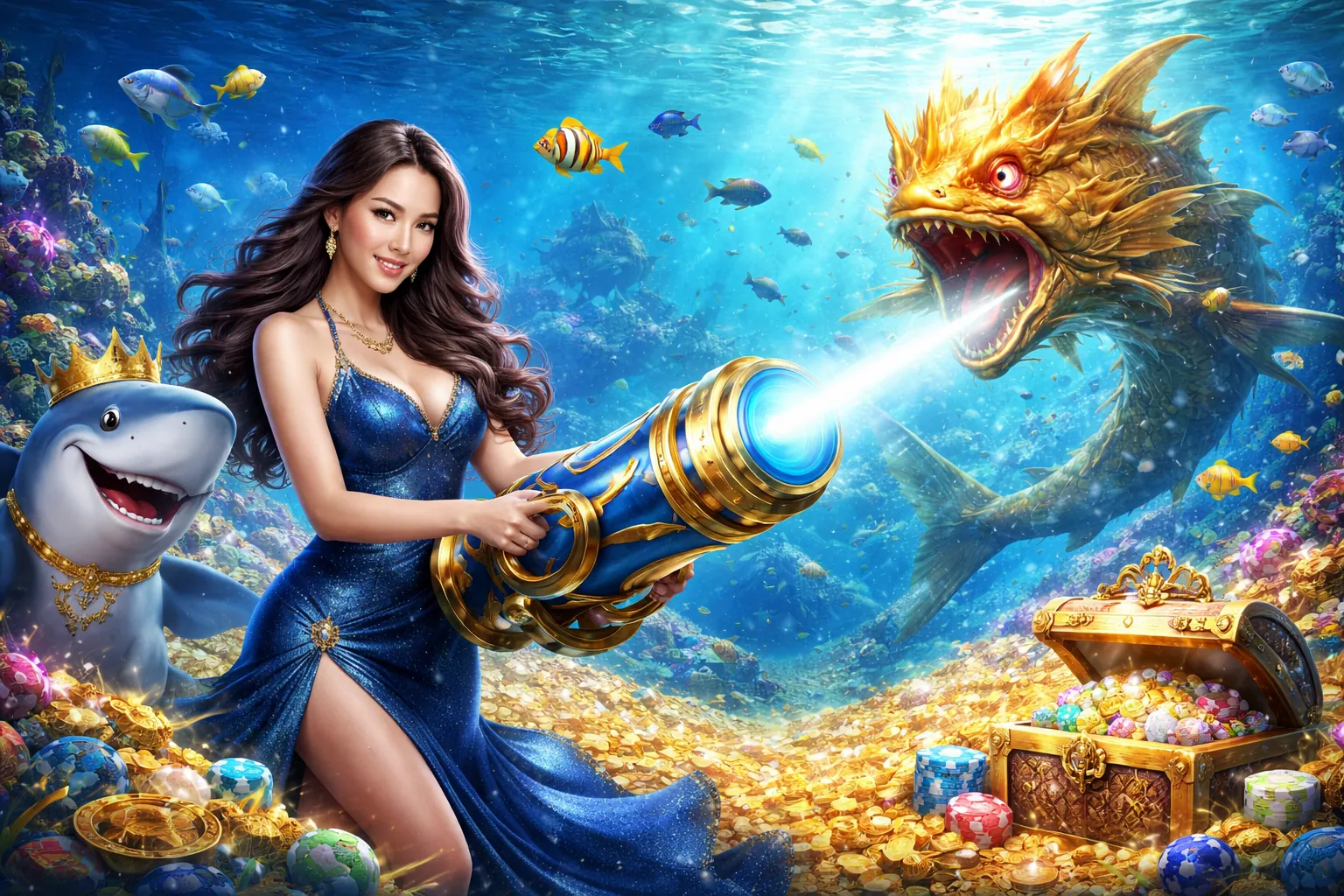 Bối cảnh đại dương sống động của game bắn cá PKwin