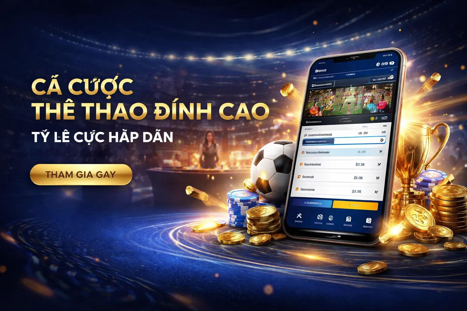 Hình ảnh sân vận động thể thao với các biểu tượng cá cược, thể hiện sự phân tích chuyên sâu tại PKWIN