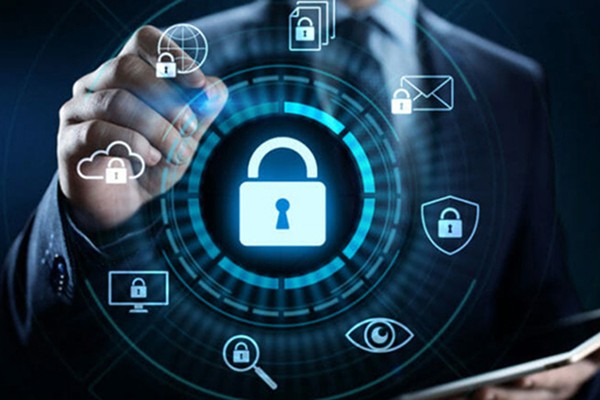 Biểu tượng bảo mật dữ liệu và mạng lưới được mã hóa